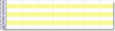 Image:Alternate colored rows in Excel